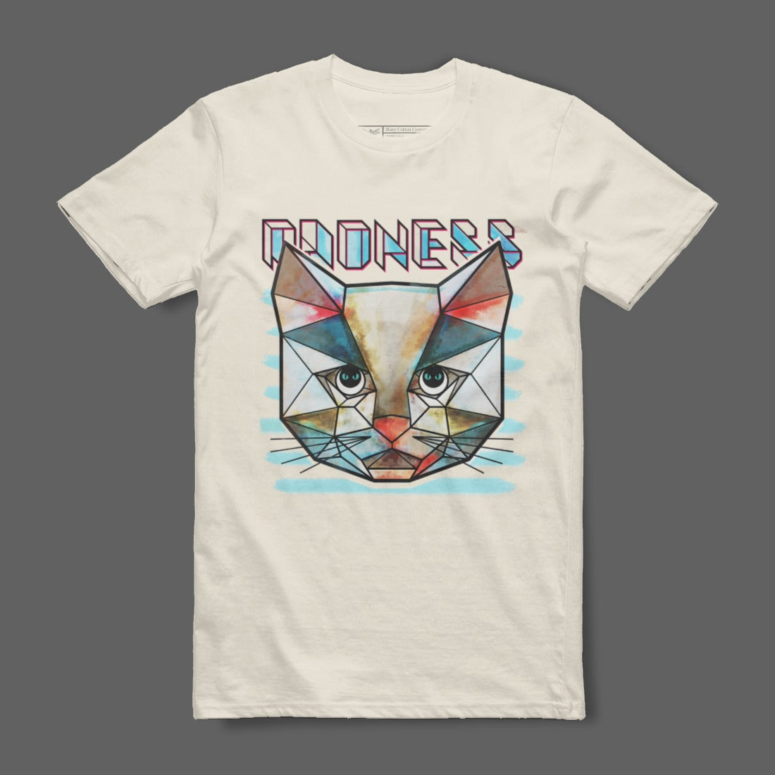 Abstract Geometric Cat Illustrative Design Shirt