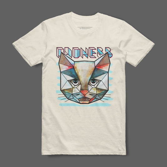 Abstract Geometric Cat Illustrative Design Shirt