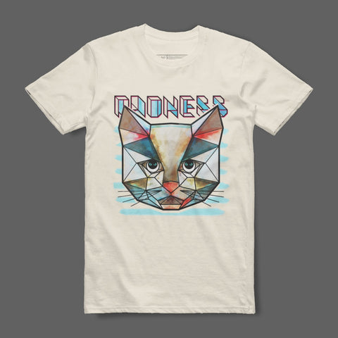Abstract Geometric Cat Illustrative Design Shirt