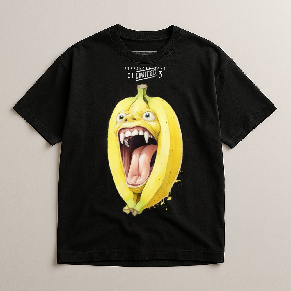 Hilarious Banana Character Black Graphic Tee