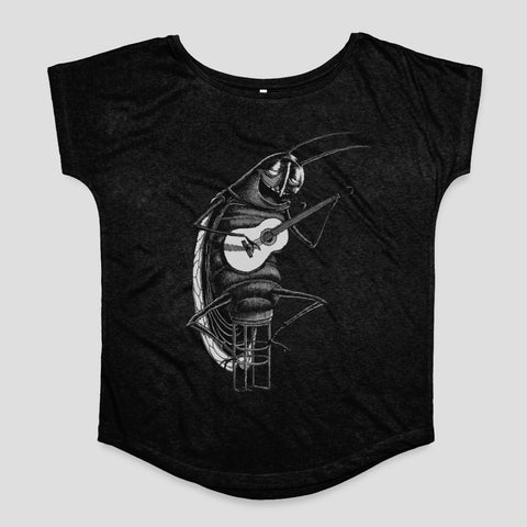 Guitar Playing Insect Graphic Design Shirt