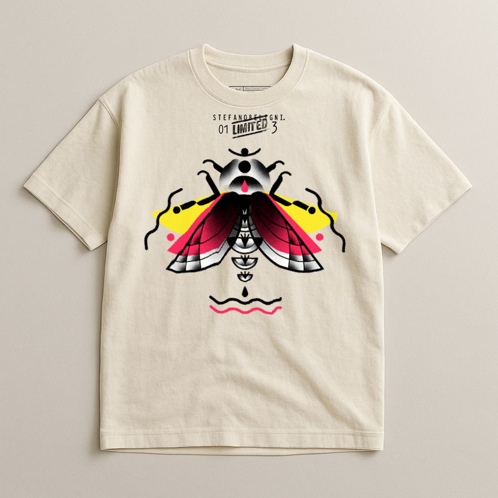 Graphic Tee with Abstract Butterfly Design