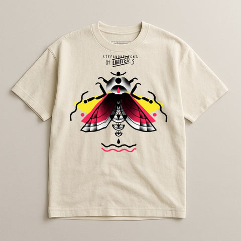 Graphic Tee with Abstract Butterfly Design