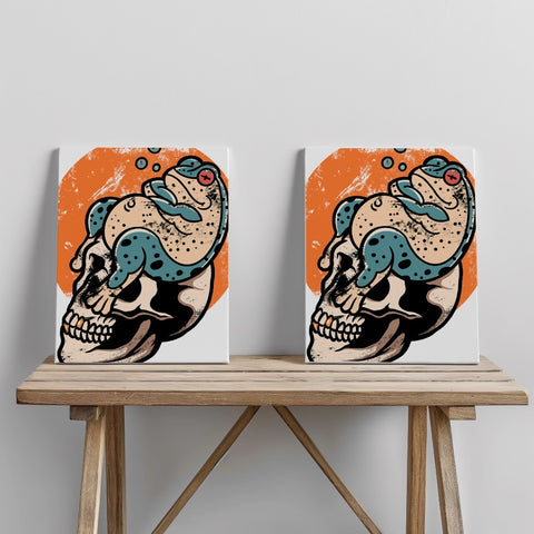 Quadro canvas teschio-rana