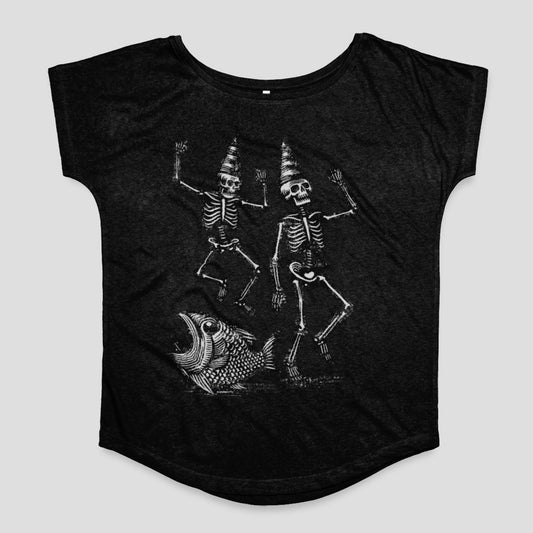 Dancing Skeletons Halloween Black T-Shirt