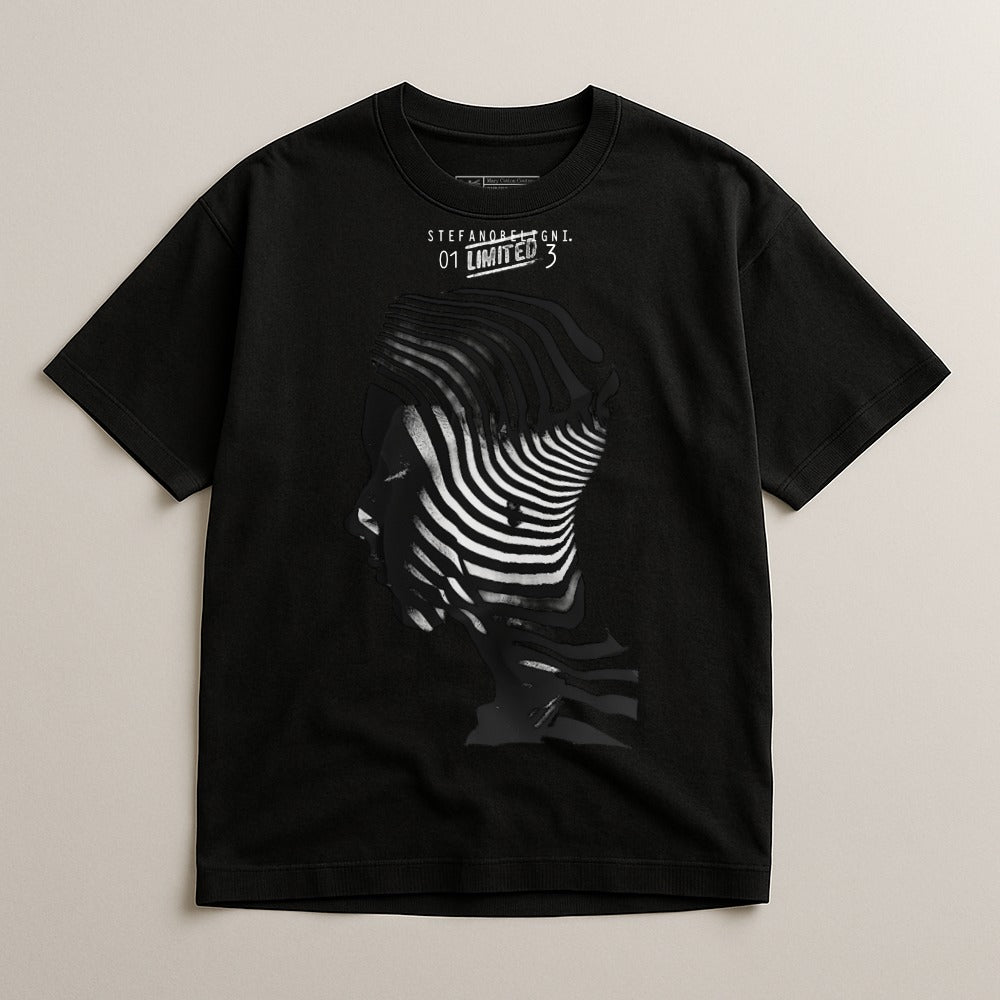 Limited Edition Face Outline Stripe T-shirt