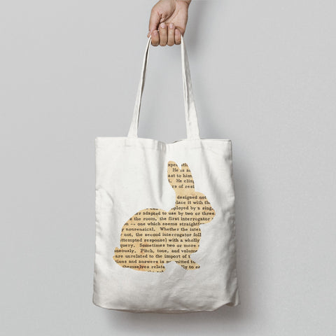 Stylish Tote Bag with Unique Script Print Design
