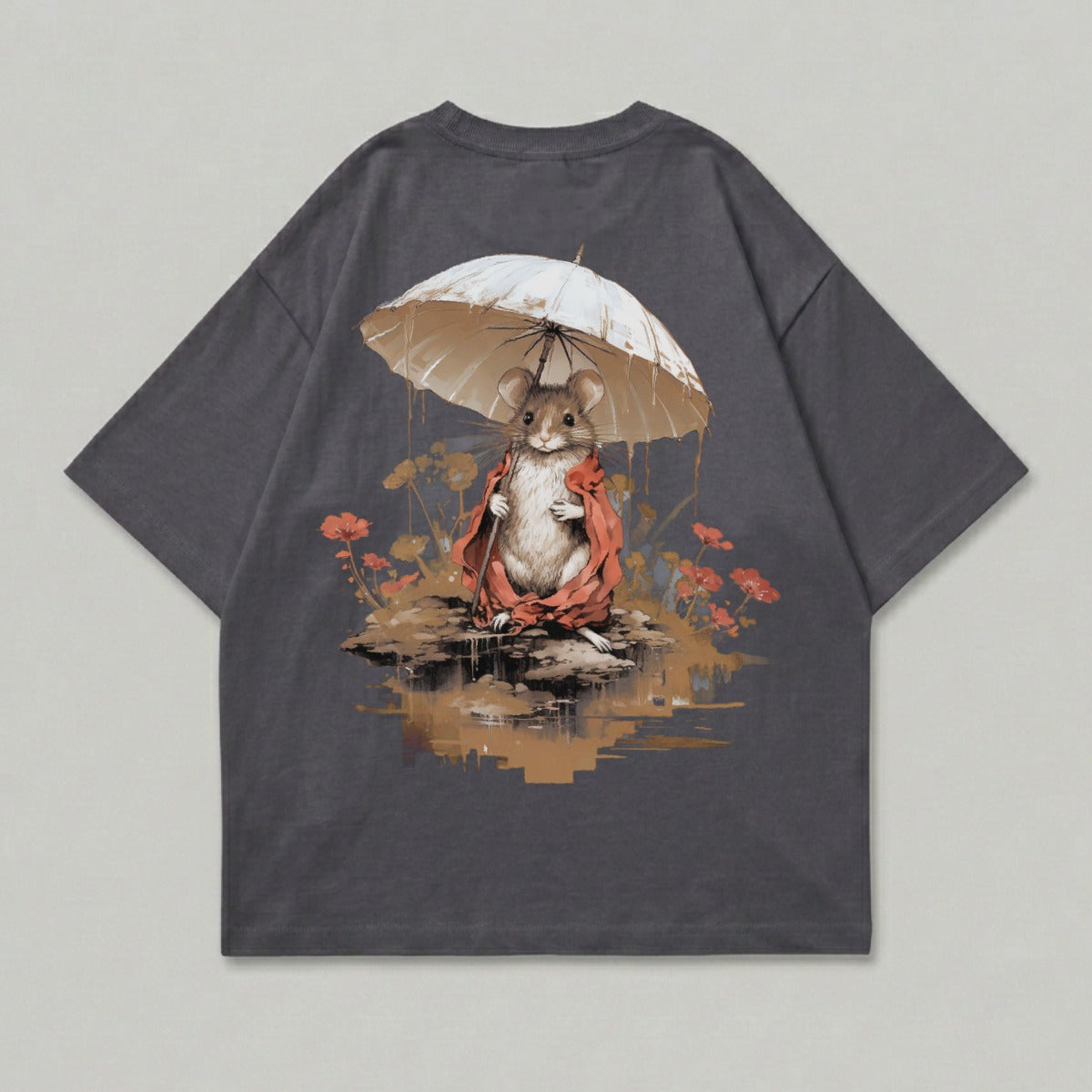 Mouse Umbrella Red Cloak Flowers Water Art product type