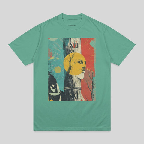 Abstract graphic face XII Roman numerals sun art product type