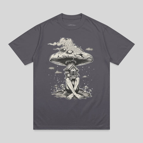 Trippy Mushroom House Figure Stars T-shirt product type