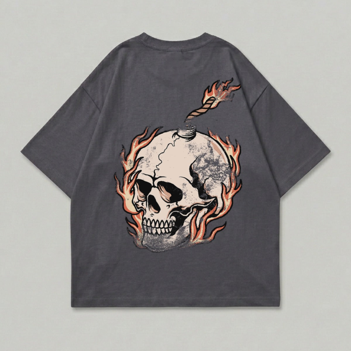 Flaming Skull Bomb Design Back Print product type