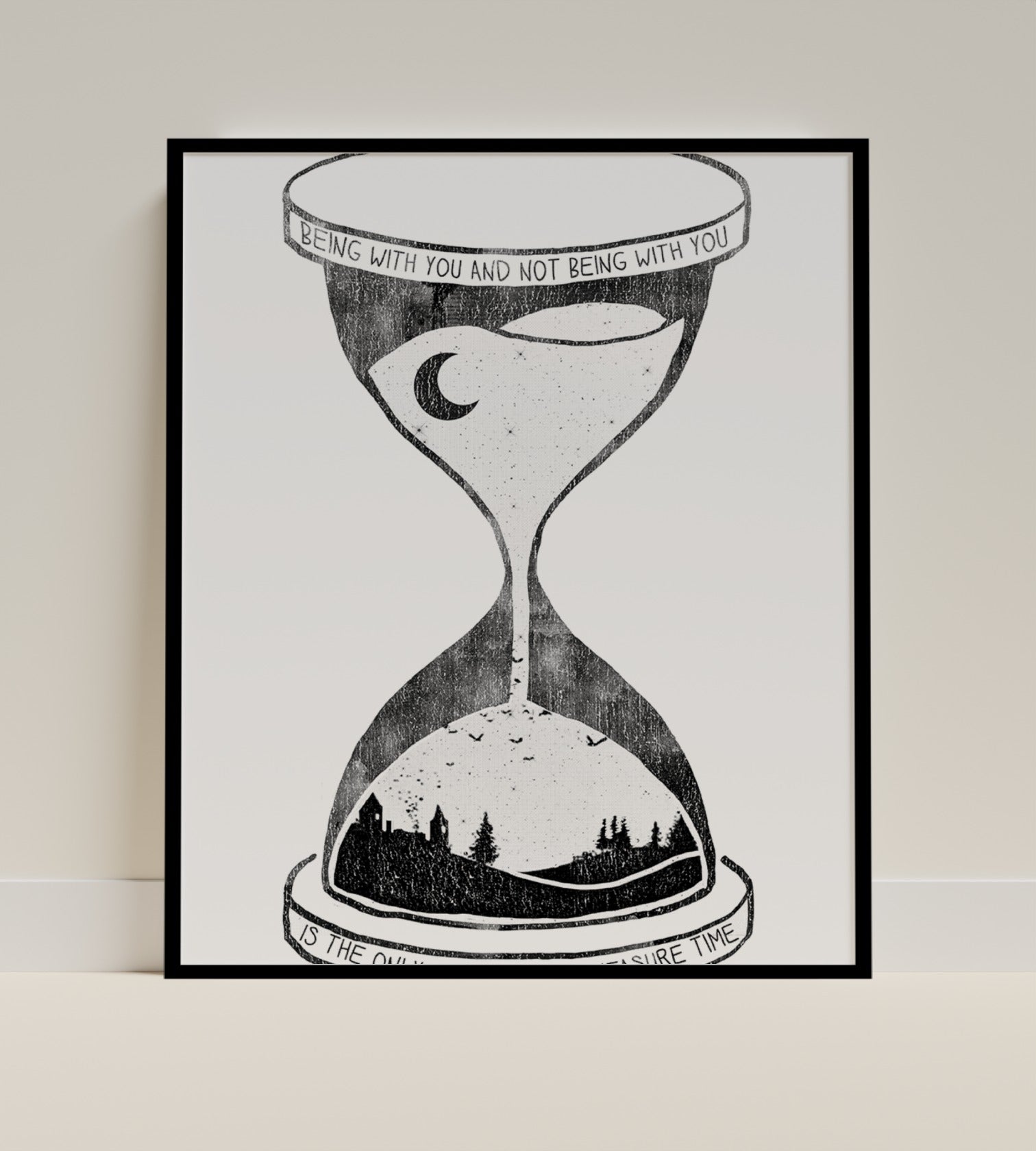 Being With You Hourglass Art Print Wall Decor