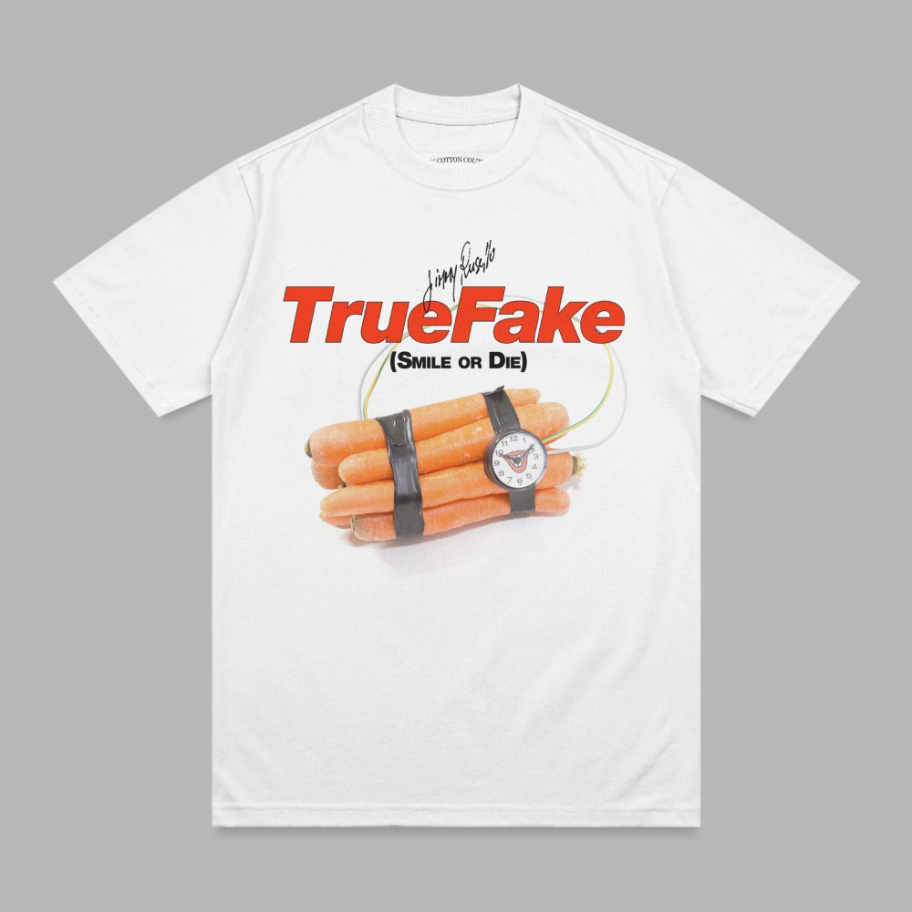 T-shirt featuring a bomb made of carrots with a timer.
