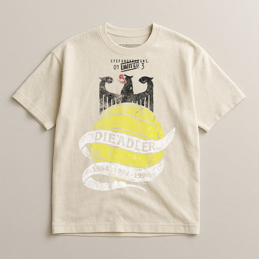 T-shirt with yellow soccer ball, eagle crest, and "DIE ADLER" text.