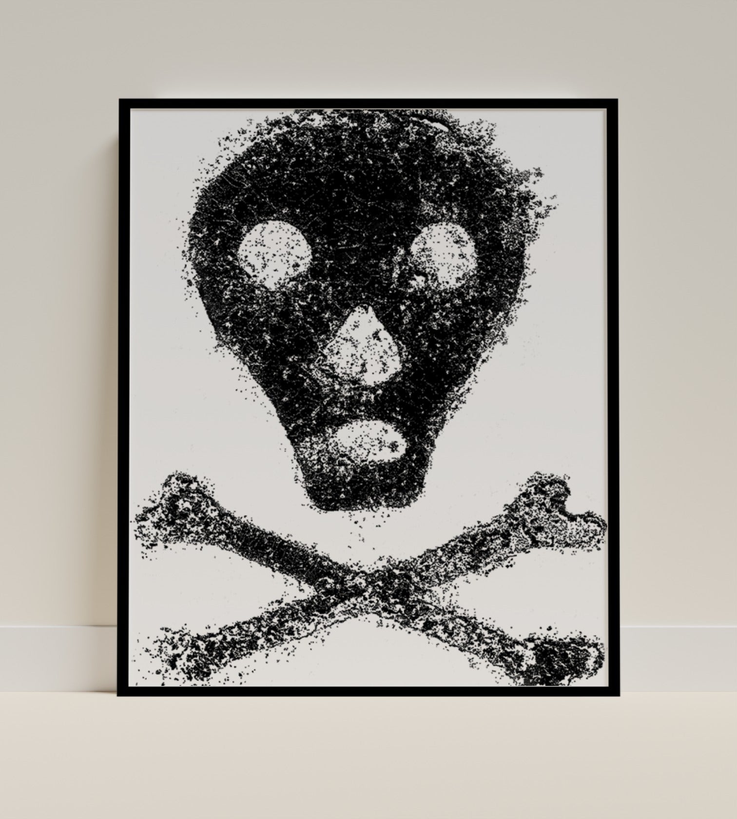 Skull and Crossbones Grunge Art Print Decor