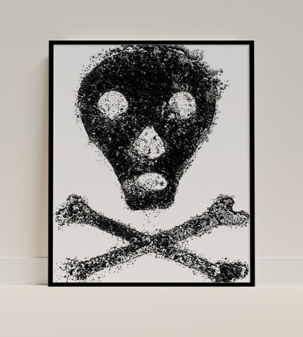 Skull and Crossbones Grunge Art Print Decor