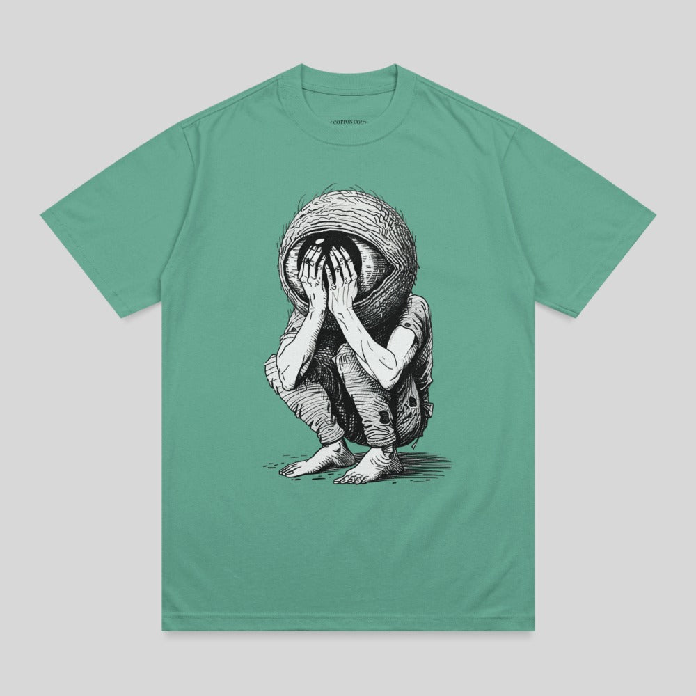 Crouching Figure Eye Head Hidden Face Hands Design product type