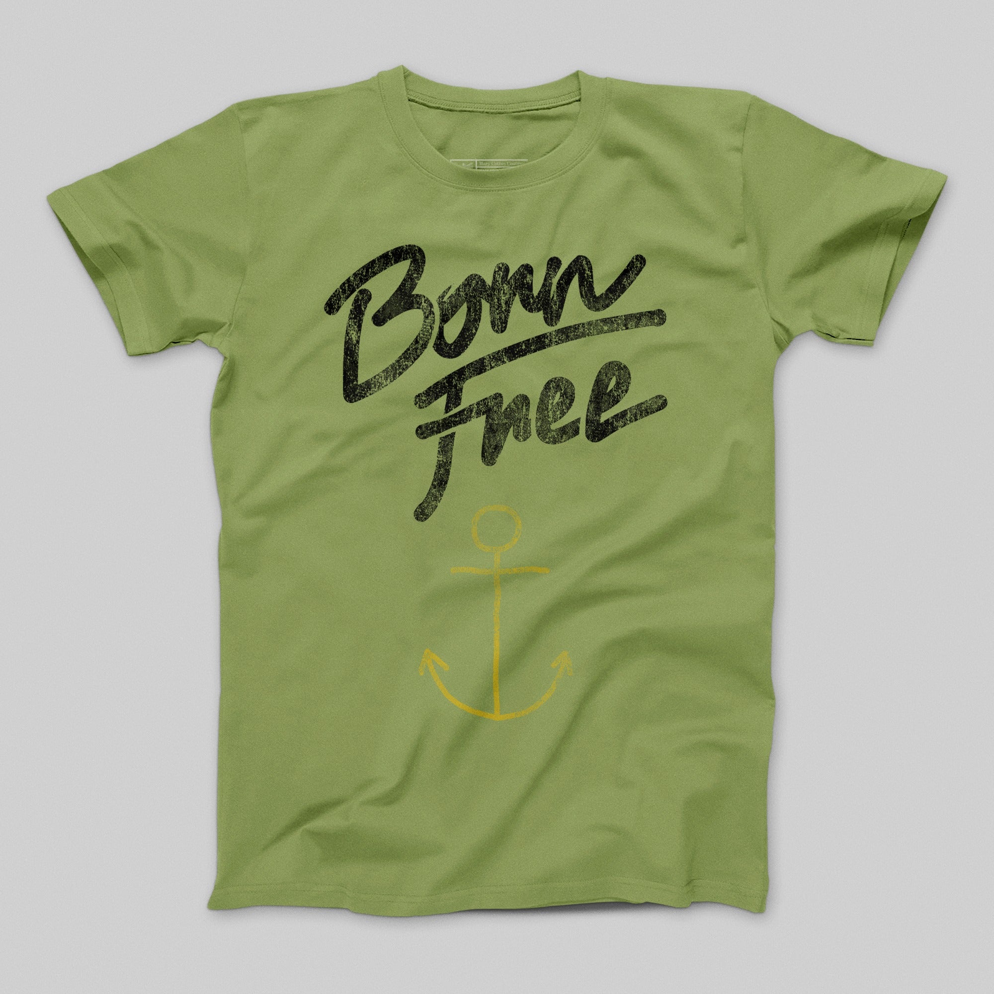 Born Free Anchor Design Graphic T-Shirt