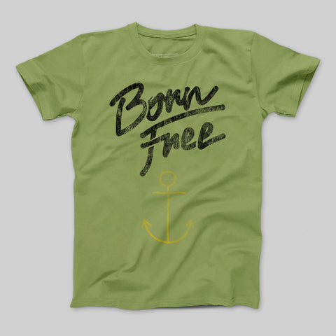 Born Free Anchor Design Graphic T-Shirt