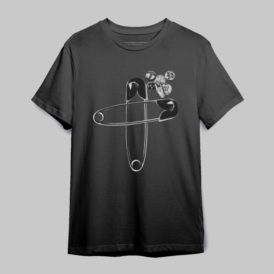 Cross and Circles Design on Classic Black T-Shirt