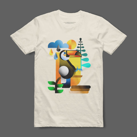 Vibrant Toucan Graphic with Colorful Elements T-shirt