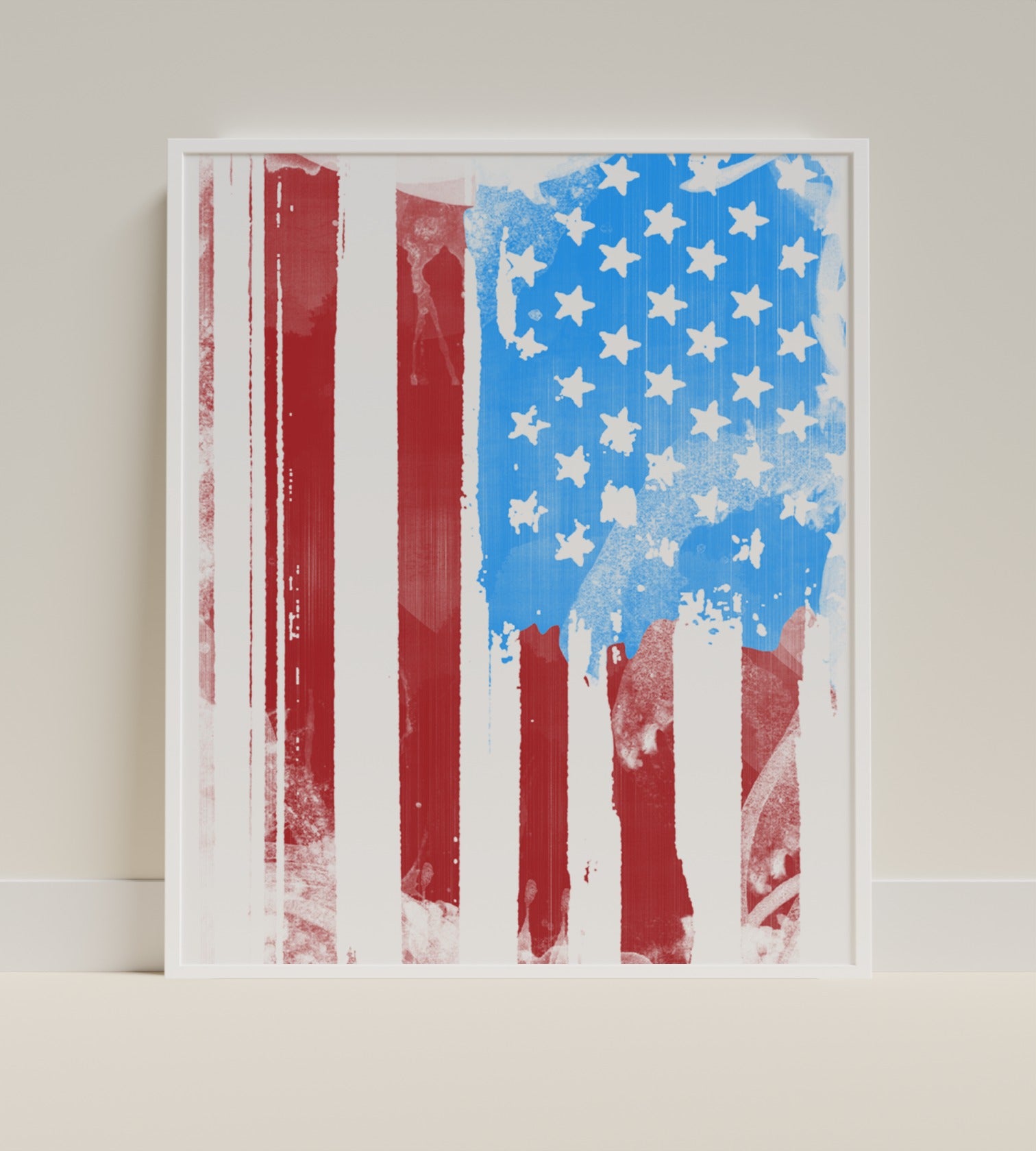 American Flag Modern Art Print Wall Decor