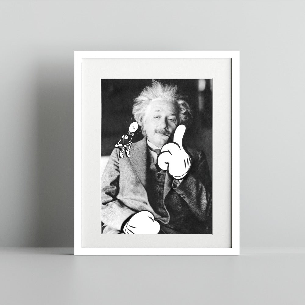 Iconic Portrait with Cartoon Elements Wall Art Print