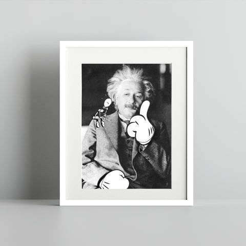 Iconic Portrait with Cartoon Elements Wall Art Print