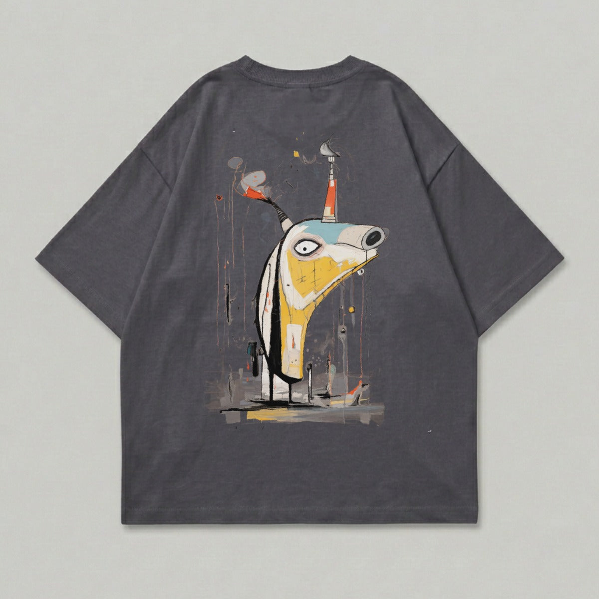 Abstract Drip Art Robotic Creature Design Dark Gray product type