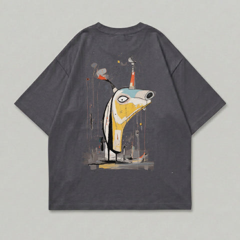 Abstract Drip Art Robotic Creature Design Dark Gray product type