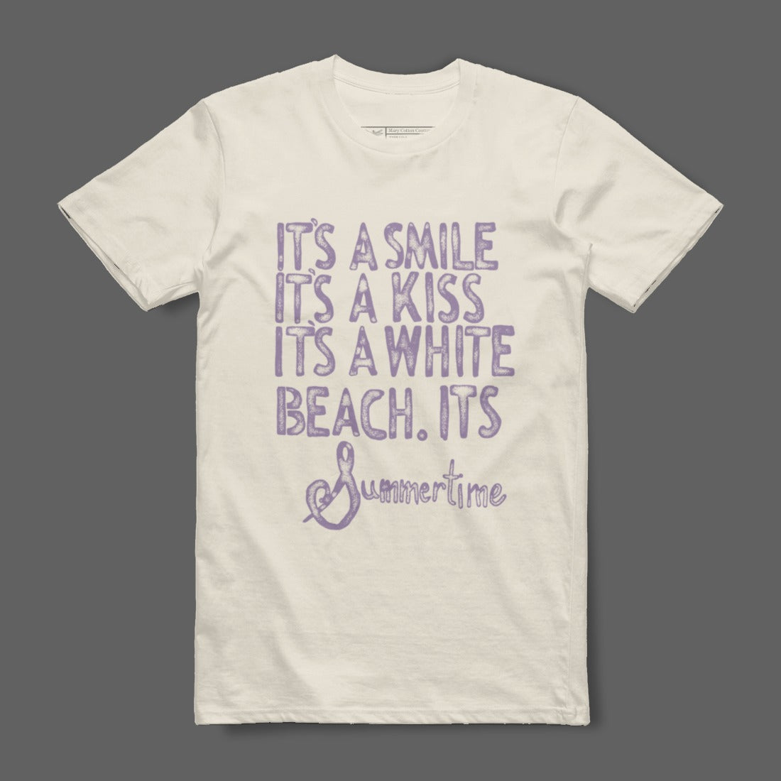Summertime Smile Kiss White Beach Graphic T-shirt