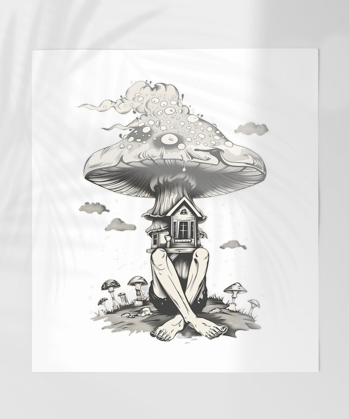 Creative Mushroom House Art Print Mysterious Design