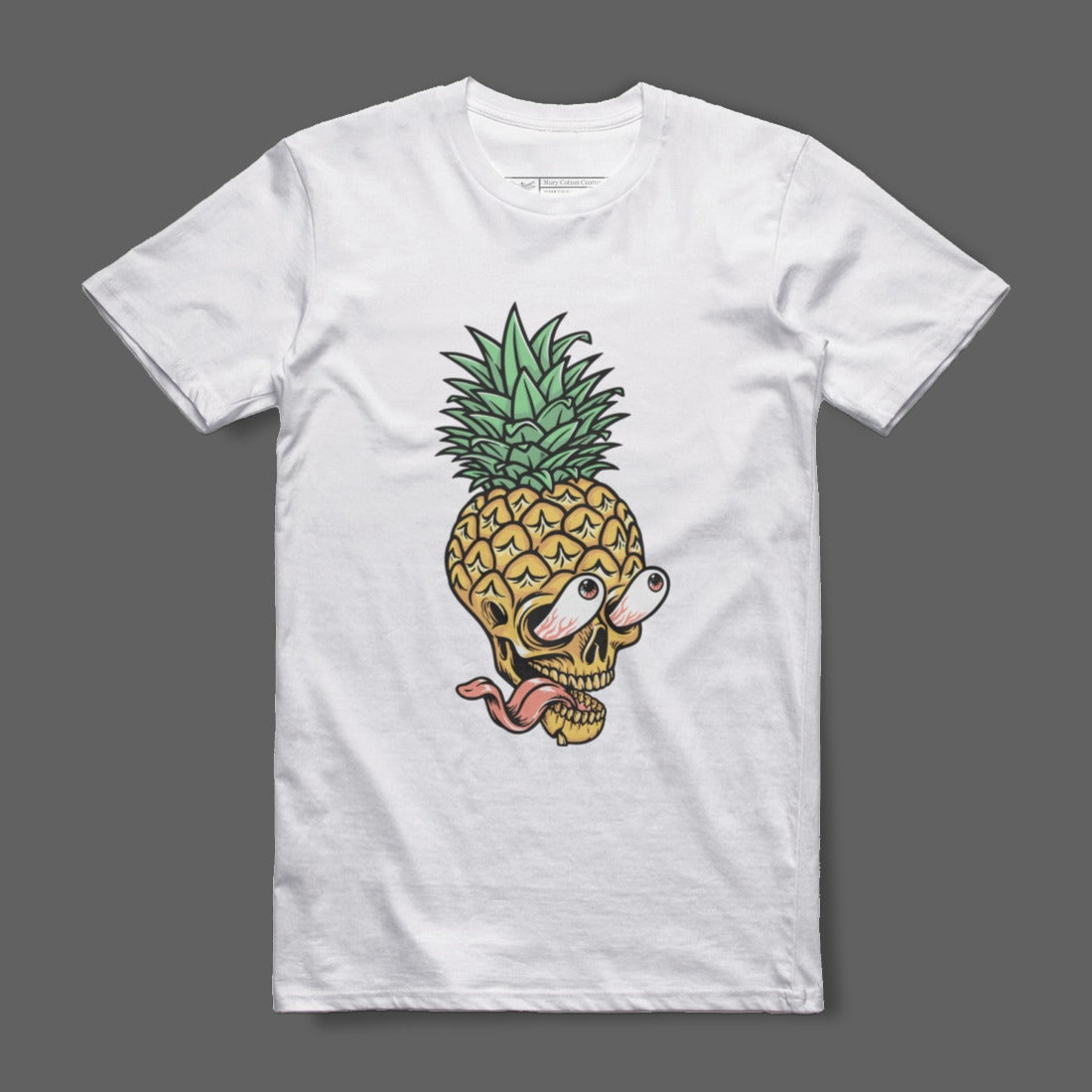 Pineapple Skull with Tongue Graphic T-Shirt