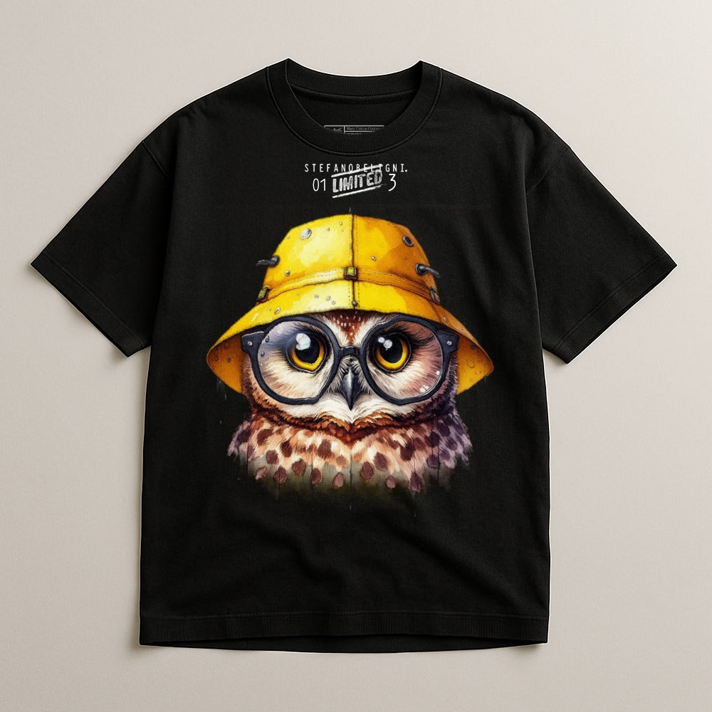 Limited Edition Owl in Yellow Hat Graphic Tee