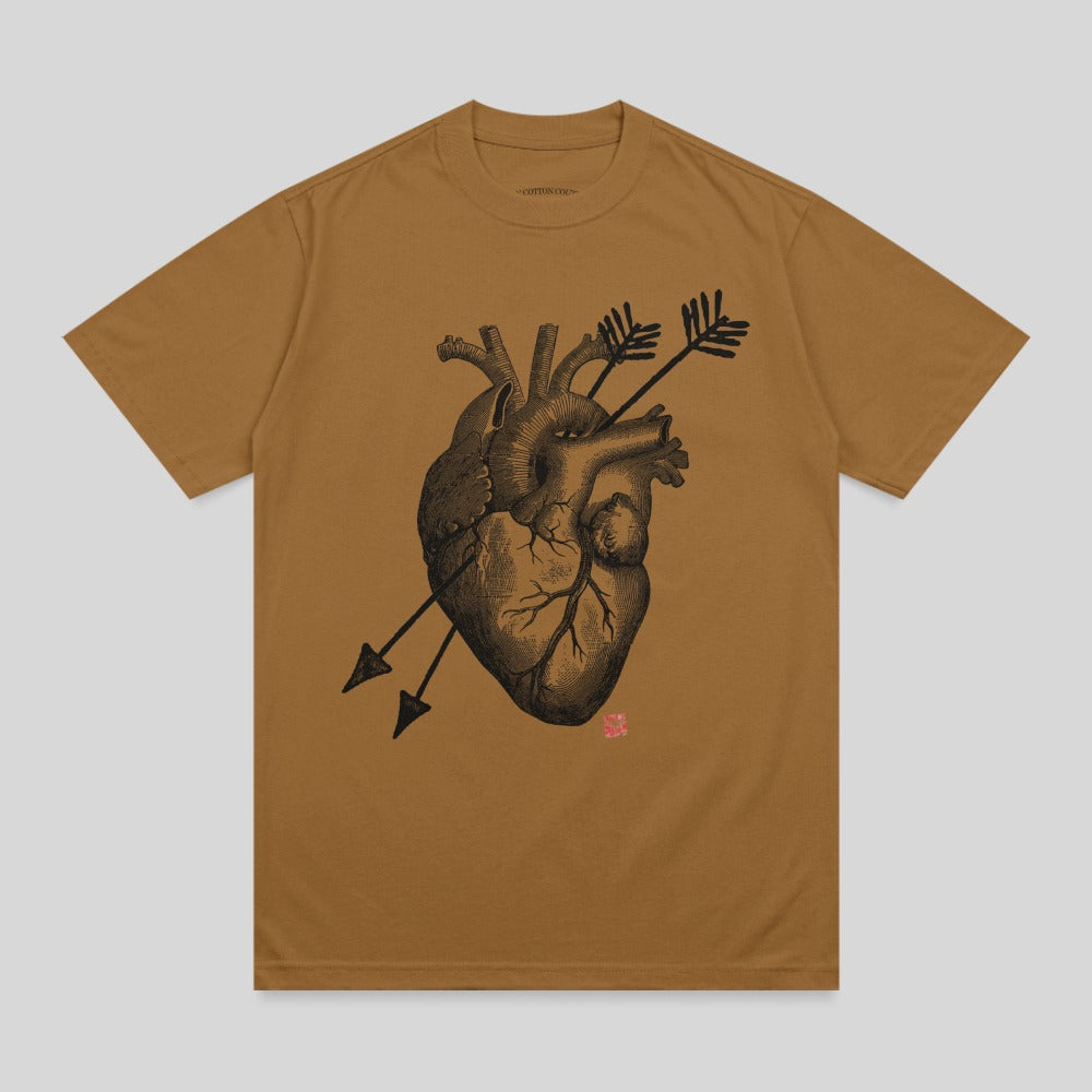 Anatomical Heart Arrows Graphic Design Brown product type
