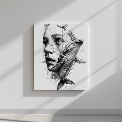 Quadro canvas white-woman