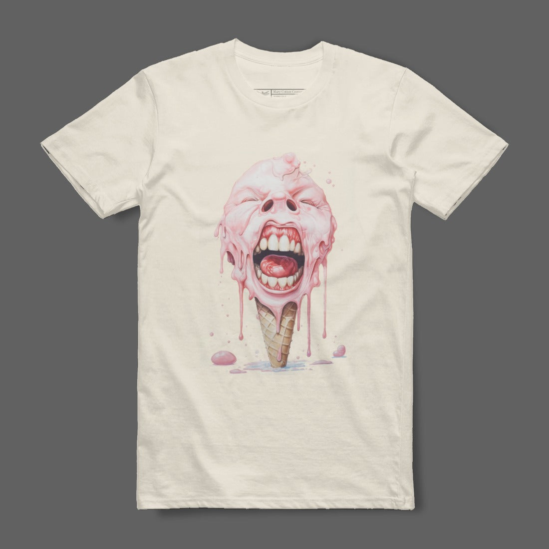 Dripping Ice Cream Face Graphic Print Shirt