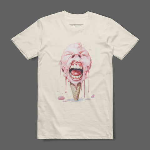 Dripping Ice Cream Face Graphic Print Shirt