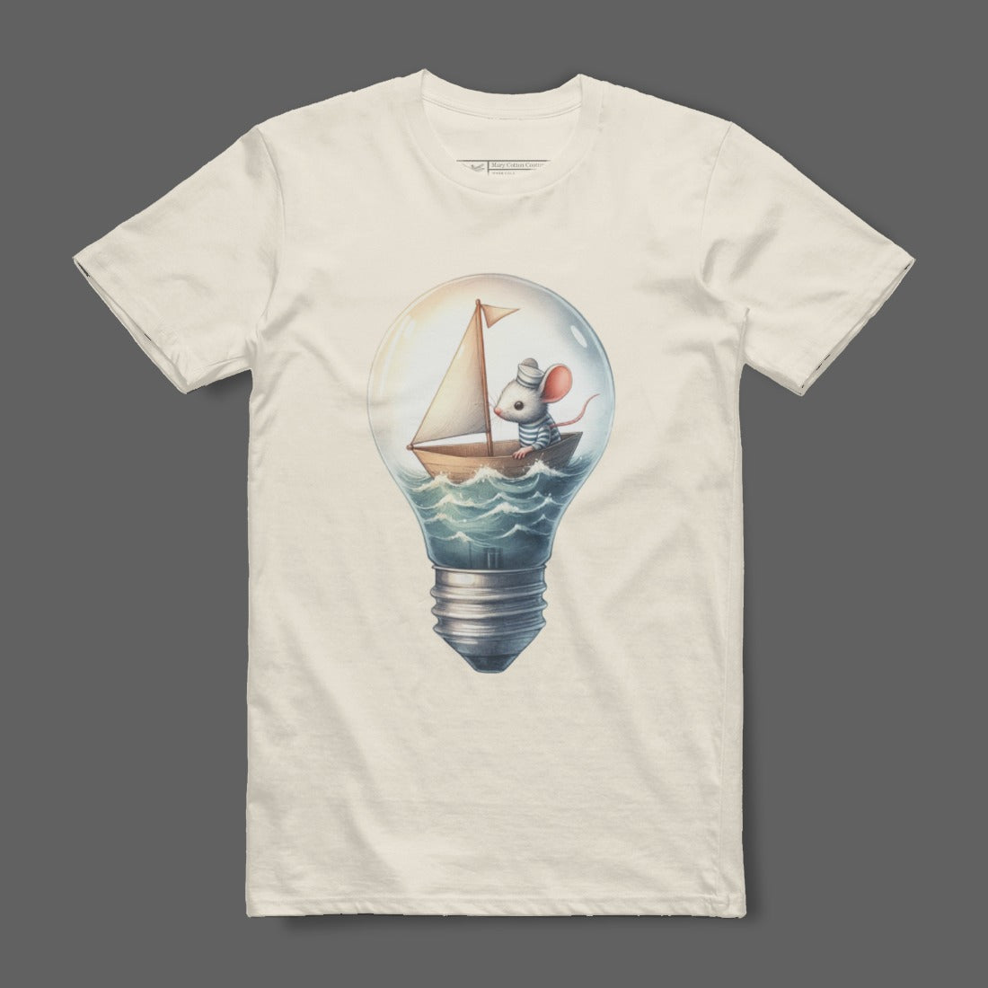 Light Bulb Design with Sailing Mouse T-shirt