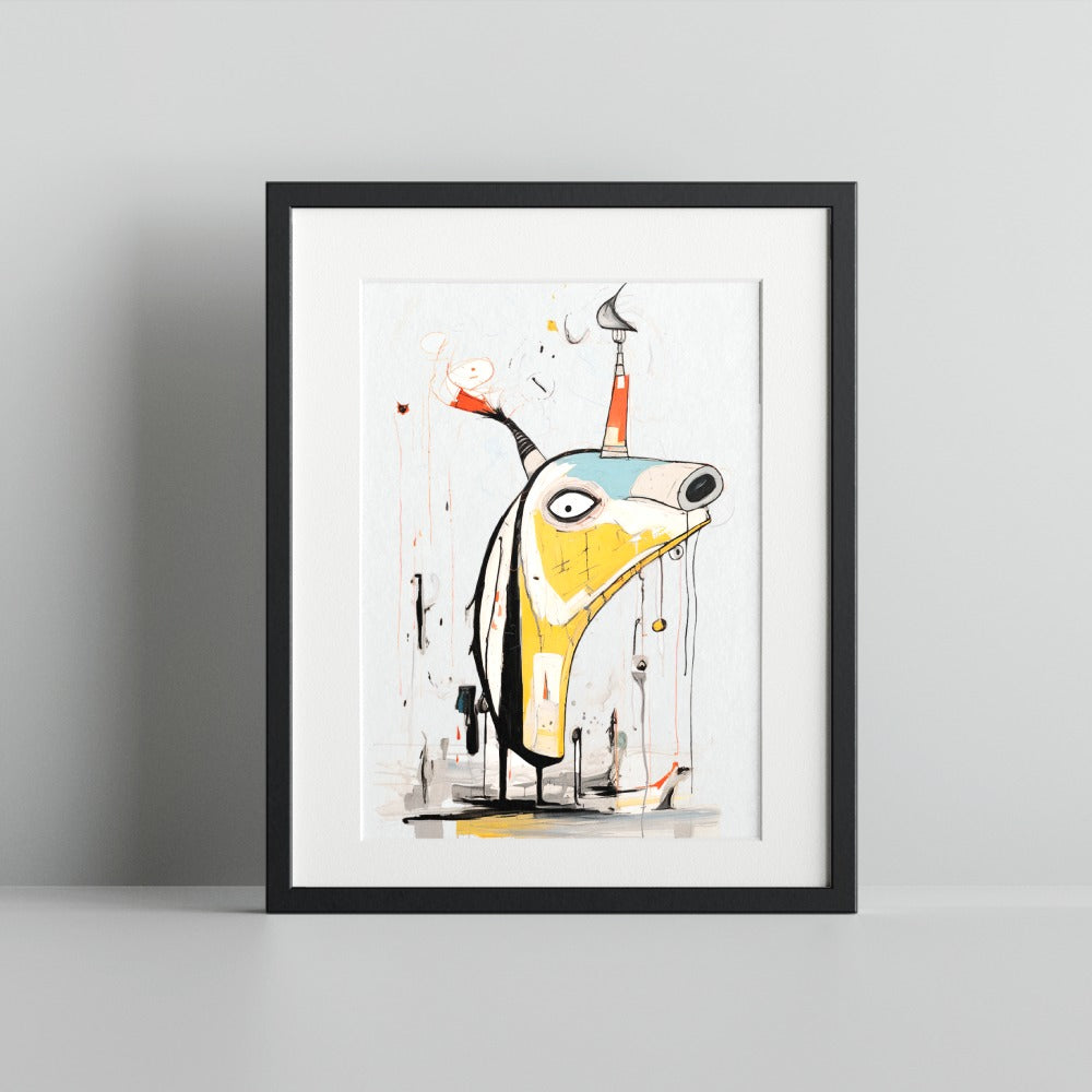 Abstract Modern Art Print of a Whimsical Creature