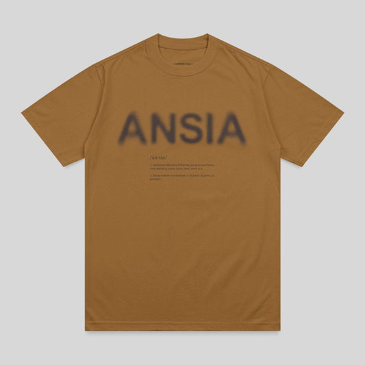Brown t-shirt with "ANSIA" and dictionary definition printed on front.
