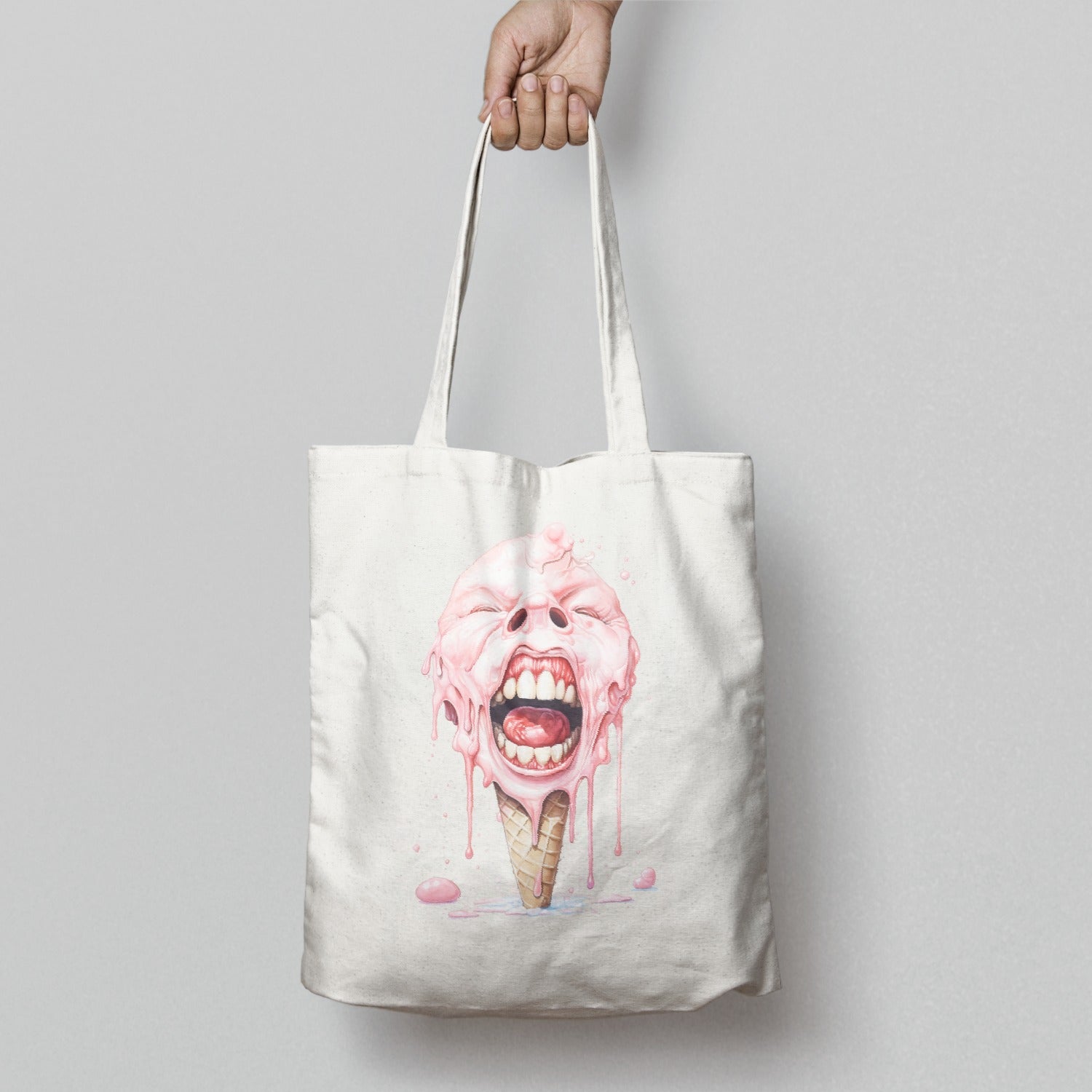 Melting Ice Cream Face Artwork on Tote Bag Product
