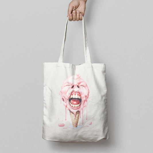 Melting Ice Cream Face Artwork on Tote Bag Product