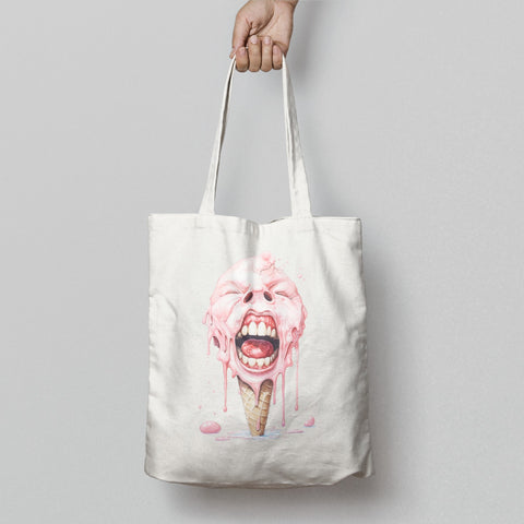 Melting Ice Cream Face Artwork on Tote Bag Product