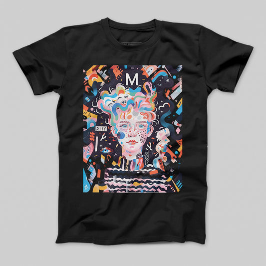 Colorful Abstract Face Art Print T-Shirt Fashion Statement