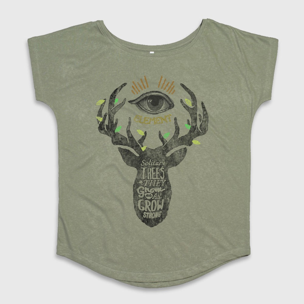 Solitary Trees Eye Antlers Quote Graphic T-Shirt