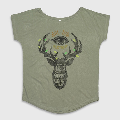 Solitary Trees Eye Antlers Quote Graphic T-Shirt