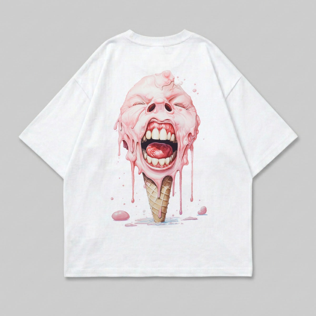 Melting Pink Ice Cream Head Screaming Cone Graphic product type