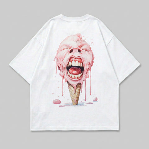 Melting Pink Ice Cream Head Screaming Cone Graphic product type