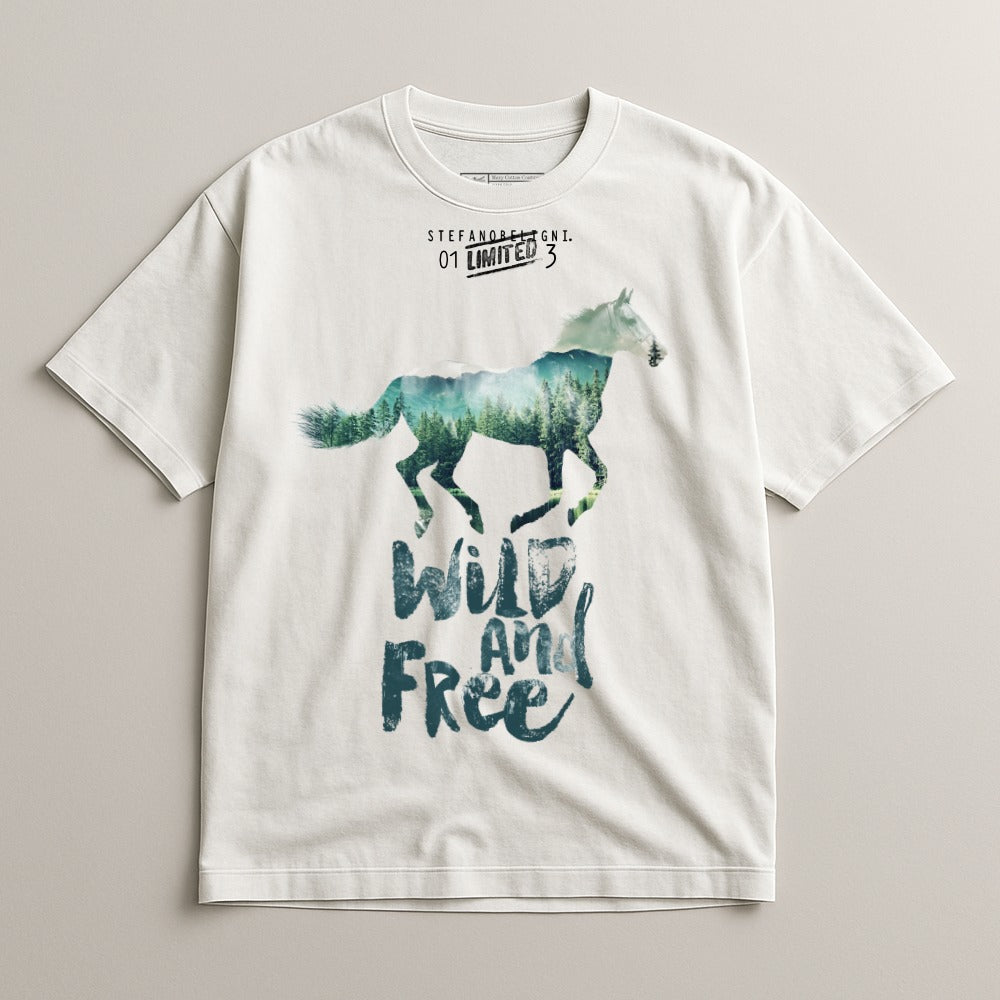 Wild and Free Horse Graphic Short Sleeve T-shirt